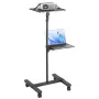Projector Stand with Wheels, Projector Floor Stand Adjustable Height from 22.8 to 57.3 in, Projector Mount with 2 Trays, Ideal f