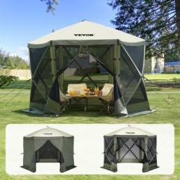 Pop Up Gazebo telt Pop-up skærmtelt 6-sidet baldakin Sun Shelter Green
