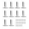 Glass Clamp 10 PCS Square Railing Bracket for 0.31 "-0.47 " Glass Silver