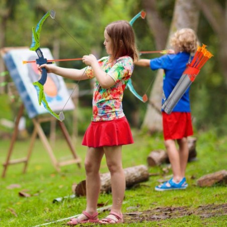 Kids Bow and Arrow Set LED Lys op bueskydningskit 2 Pack 20 Arrows 2 Guns