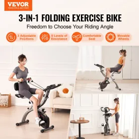 Foldende træningscykel fitness stationær cykel lodret indendørs