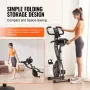Folding Exercise Bike, Foldable Fitness Stationary Bike, Adjustable Magnetic Resistance Stationary Bike, Upright Indoor Cycling 