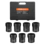 Wheel Bearing Locknut Socket Set, 1/2 inch Drive 7 Piece SAE and Metric 6-Point Socket for Ford, Dodge, and Toyota Vehicles, wit