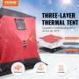 Portable Ice Shelter, 4-6 Person Insulated Pop-Up Ice Fishing Tent, 50 Square Feet Fishable Area, Thermal Ice Shanty for Winter 