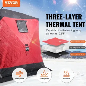 6-8 Person Ourdoor Portable Ice Shelter Pop-Up Ice Fishing Shanty Tent