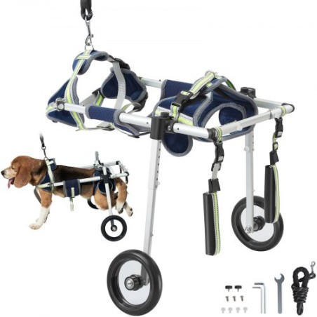 2 Wheels Pet Wheelchair for Back Legs Dog Wheelchair/Cart Adjustable(S)