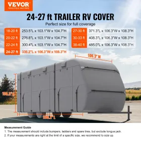 Trailer Travel RV-dækning 24-27 ft klasse A Camper Cover Non-Woved Strof