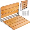 Folding Oak Shower Seat 16.1" x 13.4" Wall Mounted Shower Bench 440 lbs