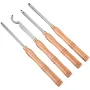 Wood Turning Tools for Lathe 4 PCS Set, Carbide Lathe Tools with Diamond Shape, Round, Square Cutters, Turning Lathe Chisels wit