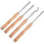 Wood Turning Tools for Lathe 4 PCS Set, Carbide Lathe Tools with Diamond Shape, Round, Square Cutters, Turning Lathe Chisels wit