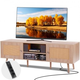 Rattan TV Stand for 65 "TV Boho TV Stand med indbygget sokkel