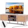 Rattan TV Stand for 65 "TV Boho TV Stand med indbygget sokkel