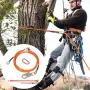 12.7mm Steel Core Flipline, 16ft(4.8m)Arborist Flipline for Tree Climbing with Alloy Steel Snap Hook & Aluminum Alloy Carabiner,