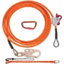 12.7mm Steel Core Flipline, 16ft(4.8m)Arborist Flipline for Tree Climbing with Alloy Steel Snap Hook & Aluminum Alloy Carabiner,