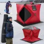 Portable Ice Shelter, 1-2 Person Insulated Pop-Up Ice Fishing Tent, 24 Square Feet Fishable Area, Thermal Ice Shanty for Winter 