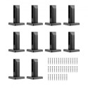 Glass Clamp 10 PCS Square Railing Bracket for 0.31 "-0.47 " Glass Black