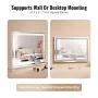 Lighted Makeup Mirror 3 Color w/ Bluetooth USB Desktop Wall-mount 55.1 cm