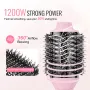 Hair Blow Dryer Brush, Ionic Hot Air Styling Brush with Electroplated Titanium, 2.6" & 2.95" Ceramic Coating Head, 4 in 1 Hair S