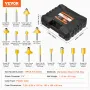 Router Bits Set, 15 Pieces, Carbide Router Bit Kit with 6.35 mm(1/4 Inch) Shank, Plastic Carrying Case, Woodworking Tools for Pr