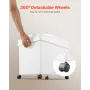 Ingredient Bin, 33.3 L Capacity Ingredient Storage Bin, PP Material Flour Bins On Wheels, White Shelf Ingredient Bin with Scoop 