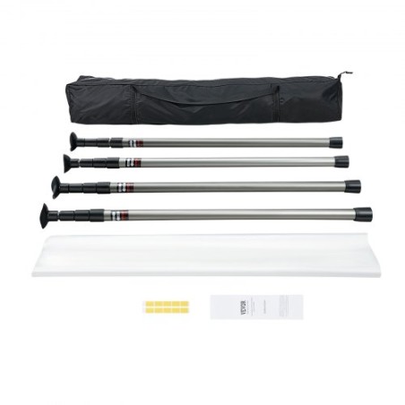 Dust Barrier Poles 10 Ft with 4 Telescoping Poles Dust Barrier System
