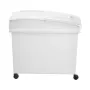 Ingredient Bin, 33.3 L Capacity Ingredient Storage Bin, PP Material Flour Bins On Wheels, White Shelf Ingredient Bin with Scoop 