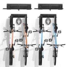Bike Storage Rack Wall Mount Garage Bike Holder for 4 Bicycles + 2 Helmets