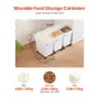 Ingredient Bin, 20.8 L Capacity Ingredient Storage Bin, PP Material Flour Bins On Wheels, White Shelf Ingredient Bin with Scoop 
