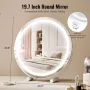 20” Vanity Mirror With Lights, LED Makeup Mirror 3 Color Lighting Modes, with 5X Magnification Mirror, Smart Touch Control, 360°