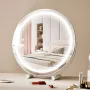 20” Vanity Mirror With Lights, LED Makeup Mirror 3 Color Lighting Modes, with 5X Magnification Mirror, Smart Touch Control, 360°