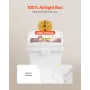 Ingredient Bin, 20.8 L Capacity Ingredient Storage Bin, PP Material Flour Bins On Wheels, White Shelf Ingredient Bin with Scoop 