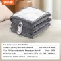 Heated Blanket, 130 x 180 cm Electric Throw Soft Flannel Lambswool Electric Blanket, Heating Blanket with 9 Time Setting & 6 Hea