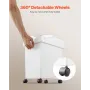 Ingredient Bin, 20.8 L Capacity Ingredient Storage Bin, PP Material Flour Bins On Wheels, White Shelf Ingredient Bin with Scoop 