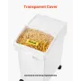 Ingredient Bin, 20.8 L Capacity Ingredient Storage Bin, PP Material Flour Bins On Wheels, White Shelf Ingredient Bin with Scoop 