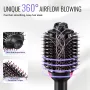 Hair Blow Dryer Brush, 4 in 1 Ionic Hair Dryer Styler and Volumizer with Electroplated Titanium & 75mm Ceramic Coating Oval Barr