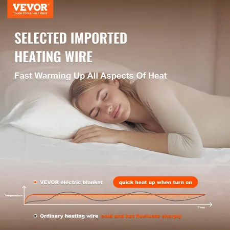 Heated Mattress Pad, 195 x 165 cm, Queen Electric Bed Warmer with 4 Heat Settings Control, 12-Hour Timer, 8-Hour Auto Off,All Ar