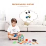 Magnetic Tiles, 62 PCS Magnetic Building Blocks for Kids, Magnet Building Set with Wheel Groups, STEM Sensory Educational Constr