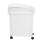 Ingredient Bin, 20.8 L Capacity Ingredient Storage Bin, PP Material Flour Bins On Wheels, White Shelf Ingredient Bin with Scoop 