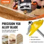 Router Bits Set, 3 Pieces, Carbide Router Bit Kit with 6.35 mm(1/4 Inch) Shank, Wood Carrying Case, Woodworking Tools for Profes