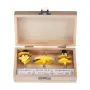 Router Bits Set, 3 Pieces, Carbide Router Bit Kit with 6.35 mm(1/4 Inch) Shank, Wood Carrying Case, Woodworking Tools for Profes