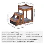 Pet Bunk Bed with Removable Stairs, Dog/Cat Window Perch with Storage, Multi-Level Bed Window Perch Dog Bedside Sleeper Couch, S