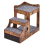 Pet Bunk Bed with Removable Stairs, Dog/Cat Window Perch with Storage, Multi-Level Bed Window Perch Dog Bedside Sleeper Couch, S