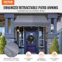 59 x 47" Patio Awning Retractable, Awning Sunshade Shelter with Manual Crank Handle, Outdoor Patio Canopy Sunsetter Deck, Adjust