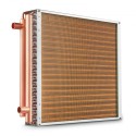 20"x 20" Heat Exchanger Water to Air 3-Row 3/8" Copper Ports 242 Fins