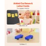 Magnetic Tiles, 121 PCS Magnetic Building Blocks for Kids, Magnet Building Set with 2 Car Bases & 26 Digital Cards, STEM Educati