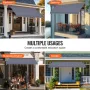 157 x 47" Patio Awning Retractable, Awning Sunshade Shelter with Manual Crank Handle, Outdoor Patio Canopy Sunsetter Deck, Adjus