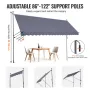 178 x 47" Patio Awning Retractable, Awning Sunshade Shelter with Manual Crank Handle, Outdoor Patio Canopy Sunsetter Deck, Adjus