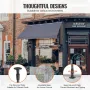 178 x 47" Patio Awning Retractable, Awning Sunshade Shelter with Manual Crank Handle, Outdoor Patio Canopy Sunsetter Deck, Adjus
