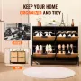 Rattan Shoe Cabinet, Narrow Shoe Storage Organizer with 4 Flip Drawers, Slim Shoe Entryway Storage Cabinet with Metal Legs, Idea