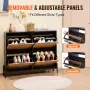 Rattan Shoe Cabinet, Narrow Shoe Storage Organizer with 4 Flip Drawers, Slim Shoe Entryway Storage Cabinet with Metal Legs, Idea